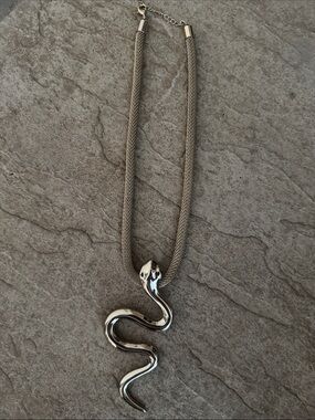 Silver Snake Pendant Necklace for Reptile Enthusiasts - , Silver